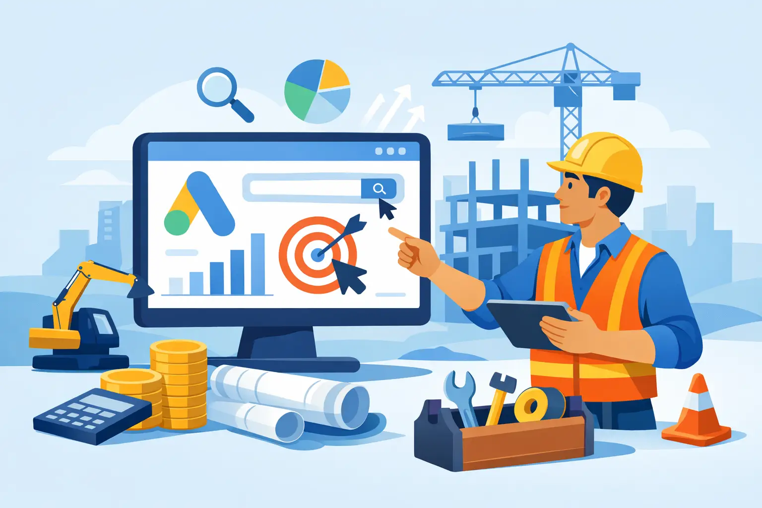 Google Ads pour entrepreneur en construction