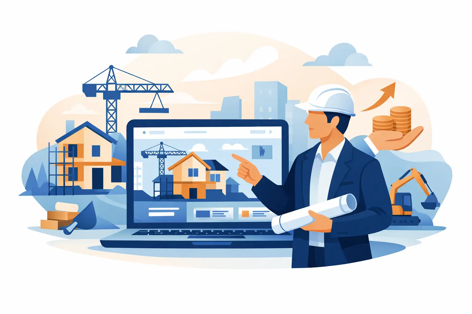 Site web entrepreneur construction qui vend
