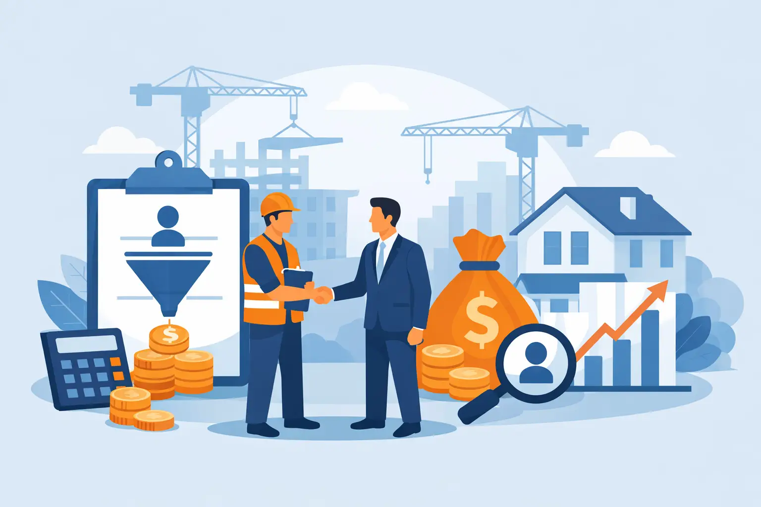 Combien coûte acquisition client construction?